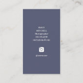 Cool Navy Blue met foto's voor fotografen Visitekaartje (Achterkant)