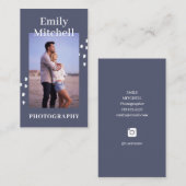 Cool Navy Blue met foto's voor fotografen Visitekaartje (Voorkant / Achterkant)