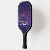 Cool Navy Blue Monogram Aangepast galaxy Nebula Pickleball Paddle (Links)