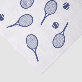 Cool Navy Blue Retro Tennis Racquets Patroon Tissuepapier (Detail)
