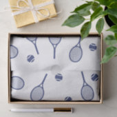 Cool Navy Blue Retro Tennis Racquets Patroon Tissuepapier (Geschenk)