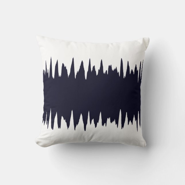 Cool Navy Zigzag Striped Pattern Kussen (Voorkant)