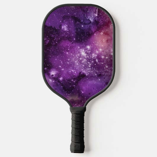 Cool Nebula Galaxy Monogram Naam Paars Pickleball Paddle (Achterkant)