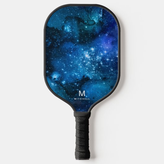 Cool Nebula Galaxy Monogram Naam Pickleball Paddle (Voorkant)