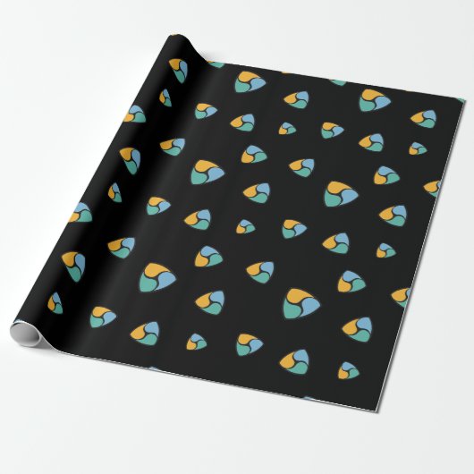 Cool NEM Cryptocurrency Coin Sign Pattern Black Cadeaupapier (Uitgerold)