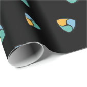 Cool NEM Cryptocurrency Coin Sign Pattern Black Cadeaupapier (Rol Hoek)