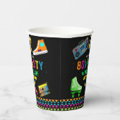Cool Neon 80's Birthday Party Papieren Bekers (Rechts)