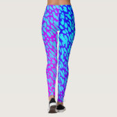 Cool Neon Blue en Paarse dierenprint Wildlife Leggings (Achterkant)