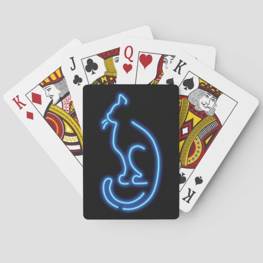 Cool Neon Cat Pokerkaarten (Achterkant)
