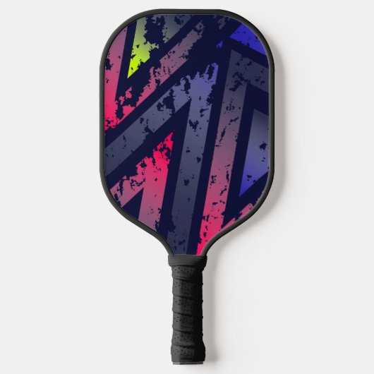 Cool Neon gekleurde driehoeken Achtergrond Pickleball Paddle (Voorkant)