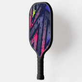 Cool Neon gekleurde driehoeken Achtergrond Pickleball Paddle (Links)