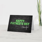 Cool Neon Gelukkige Vaderdag Opa Kaart (Voorkant)