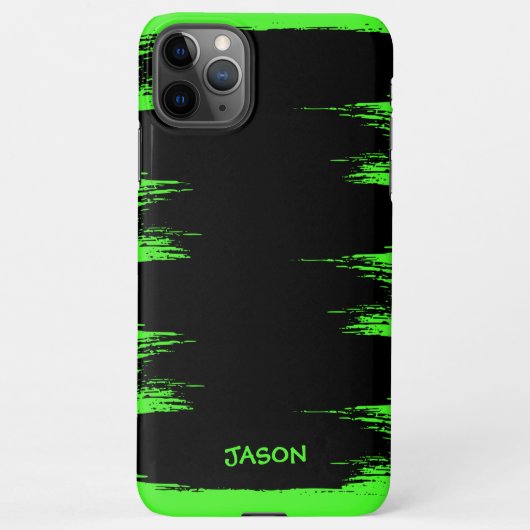 Cool Neon Green Brush Stroke Achtergrond Gepersona iPhone Hoesje (Achterkant)
