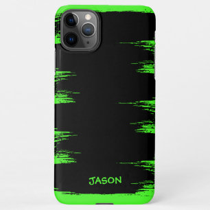Cool Neon Green Brush Stroke Achtergrond Gepersona iPhone 11Pro Max Hoesje