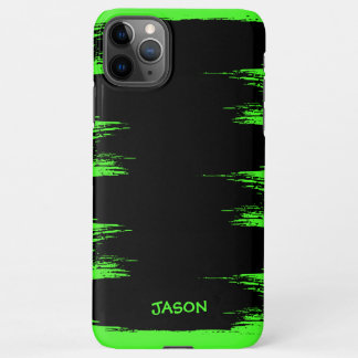 Cool Neon Green Brush Stroke Achtergrond Gepersona iPhone 11Pro Max Hoesje