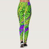 Cool Neon Green en Paarse dierenprint Leggings (Achterkant)