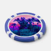Cool Neon Hawaiian Palm Trees Poker Chips (Enkel)