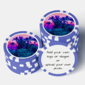Cool Neon Hawaiian Palm Trees Poker Chips (Opstapeling)