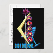 Cool Neon Las Vegas Wedding Sign Aankondigingskaart (Voorkant / Achterkant)