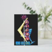 Cool Neon Las Vegas Wedding Sign Aankondigingskaart (Staand voorkant)