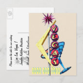 Cool Neon Las Vegas Wedding Sign Aankondigingskaart (Voorkant / Achterkant)