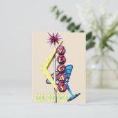 Cool Neon Las Vegas Wedding Sign Aankondigingskaart (Staand voorkant)