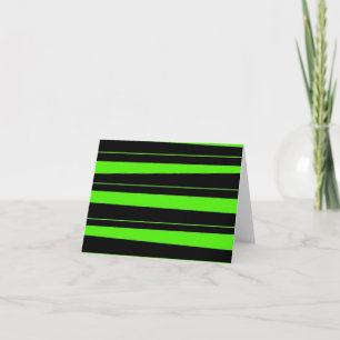 Cool Neon Lime Green en Black Striped Patroon Kaart