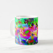 Cool Neon Rainbow Splatter Koffiemok (Voorkant links)