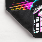 Cool Neon Soccer Cat - Gift for Gamers & Cat Lover Muismat (Hoek)