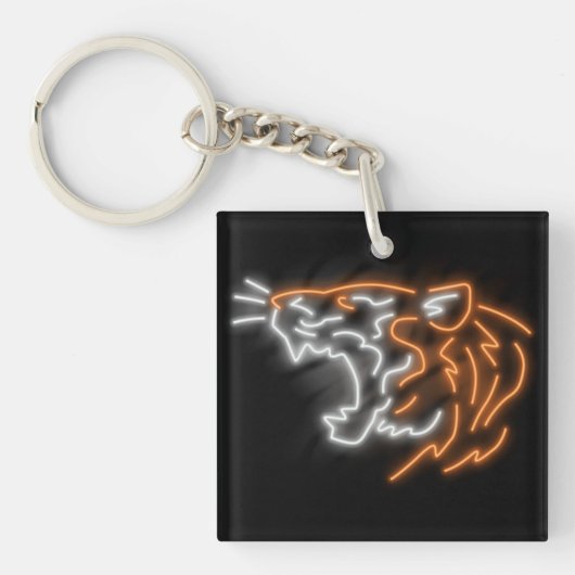 Cool Neon Tiger Sleutelhanger (Voorkant)