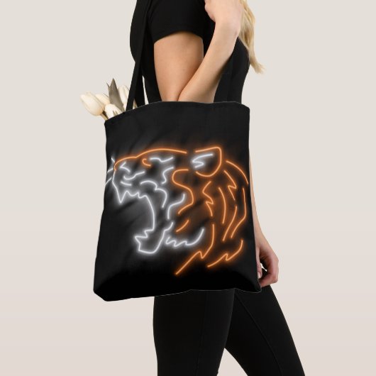 Cool Neon Tiger Tote Bag (Dichtbij)