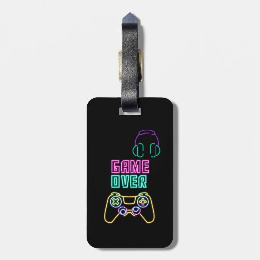 Cool Neon videogame. Bagagelabel (Achterkant verticaal)