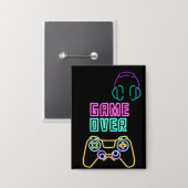 Cool Neon videogame. Button (Voorkant / Achterkant)