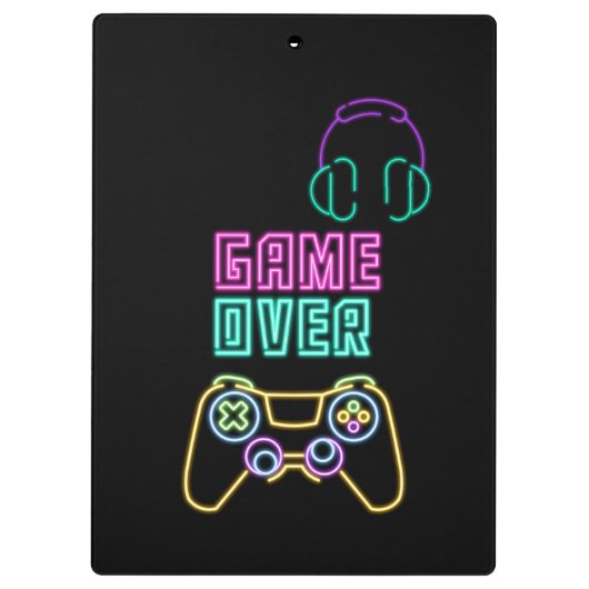 Cool Neon videogame. Klembord (Achterkant)