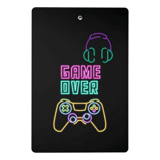 Cool Neon videogame. Mini Klembord (Achterkant)