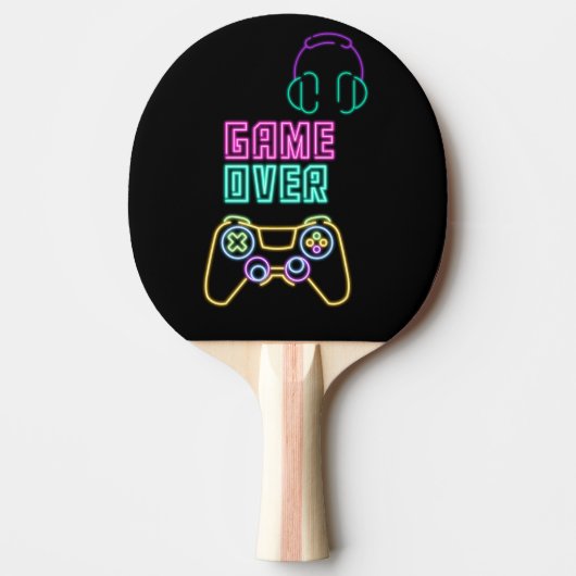 Cool Neon videogame. Tafeltennisbatje (Voorkant)