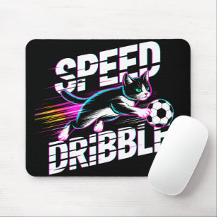 Cool Neon Voetbal Kat - Cadeau voor Gamers & Kat L Muismat