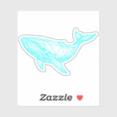Cool Neon Whale Cyberpunk Sticker (Vel)