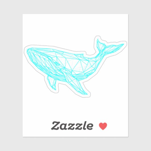 Cool Neon Whale Cyberpunk Sticker (Vel)