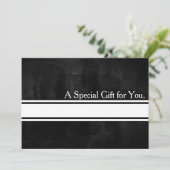 Cool nepsilver streep moderne cadeaubon (Staand voorkant)