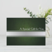 Cool nepsilver streep moderne cadeaubon (Staand voorkant)