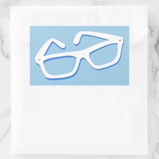 Cool Nerd Glasses Rechthoekige Sticker (Tas)