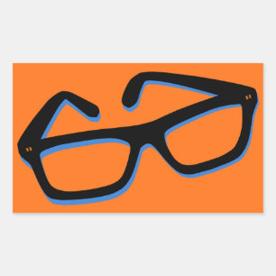 Cool Nerd Glasses Rechthoekige Sticker