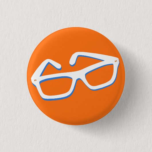 Cool Nerd Glasses Ronde Button 3,2 Cm (Voorkant)