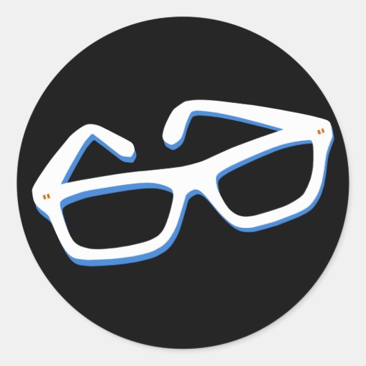 Cool Nerd Glasses Ronde Sticker (Voorkant)