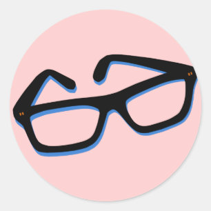Cool Nerd Glasses Ronde Sticker