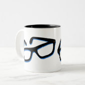 Cool Nerd Glasses Tweekleurige Koffiemok (Voorkant links)