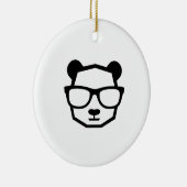 Cool Nerd Panda Geometrisch Icoon Keramisch Ornament (Rechts)