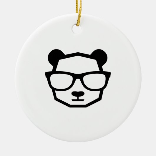 Cool Nerd Panda Geometrisch Icoon Keramisch Ornament (Voorkant)