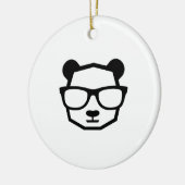 Cool Nerd Panda Geometrisch Icoon Keramisch Ornament (Links)